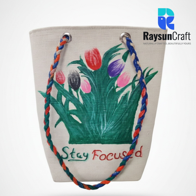 Natural & Stylish Handpainted Tote Bag For Women | Code: LB-019