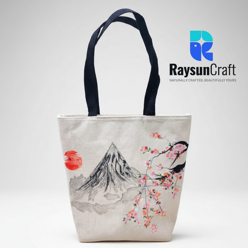 Hand Painted Tote Bag - Unique Design | Code: LB-044