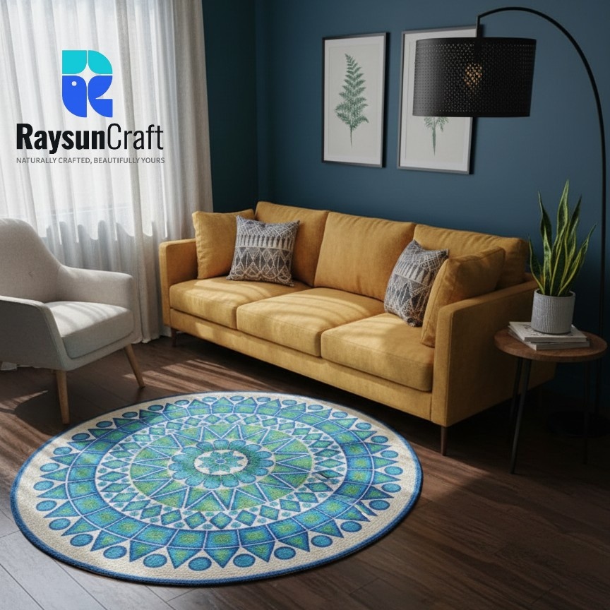 Round Jute Rugs for Living Room & Bedroom  | Code: RG-006