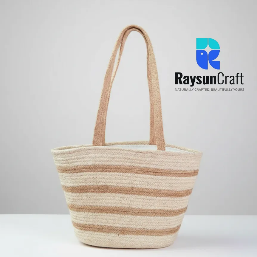 Natural Jute Beach Bag | প্রিমিয়াম প্রাকৃতিক বিচ ব্যাগ | RaysunCraft - Code: LB-040