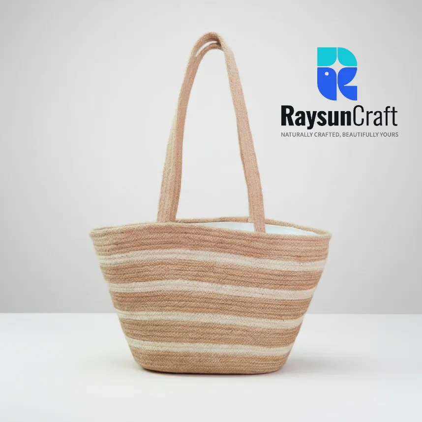 Natural Jute Beach Bag | প্রিমিয়াম প্রাকৃতিক বিচ ব্যাগ | RaysunCraft - Code: LB-079