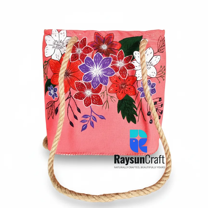 Natural & Stylish Handpainted Tote Bag For Women | Code: LB-011