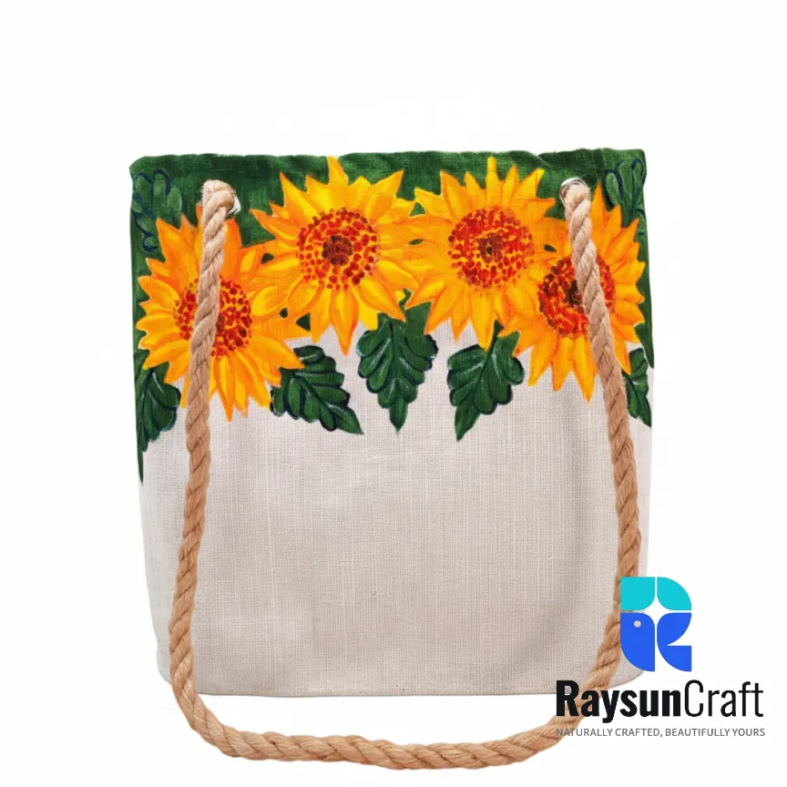 Natural & Stylish Handpainted Tote Bag For Women | Code: LB-012