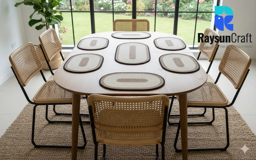 Handpainted Jute Dining Mat Set | RaysunCraft - Code: DS-003